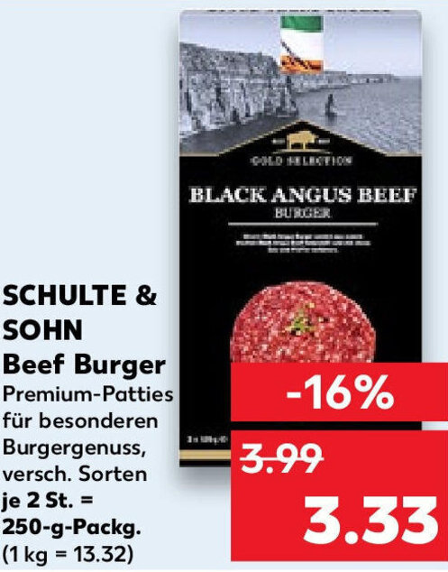 Schulte Sohn Beef Burger G Packg Angebot Bei Kaufland