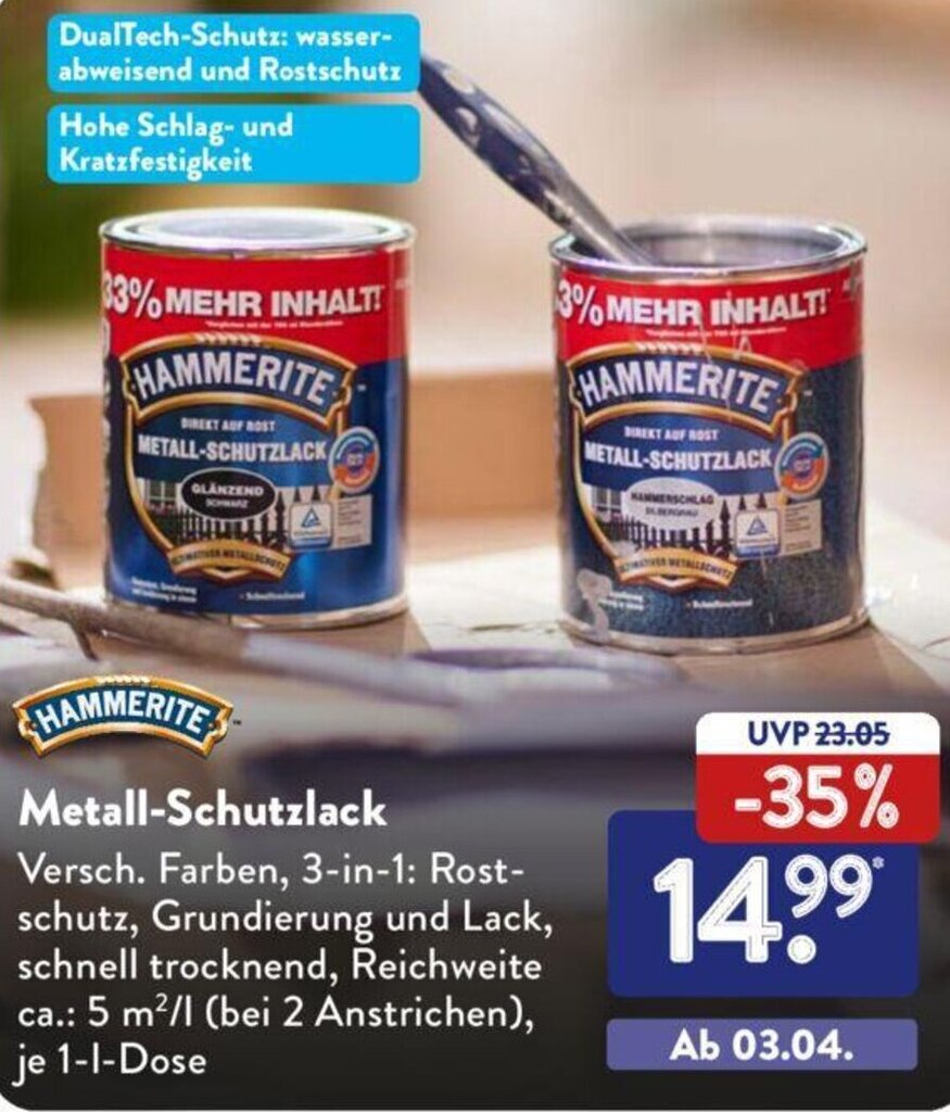 Hammerite Metall Schutzlack L Dose Angebot Bei Aldi S D