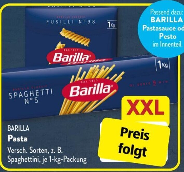 Barilla Pasta Kg Packung Angebot Bei Aldi S D