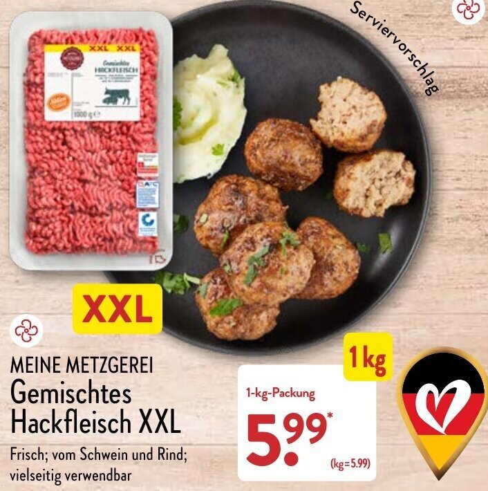 Meine Metzgerei Gemischtes Hackfleisch Xxl Kg Packung Angebot Bei