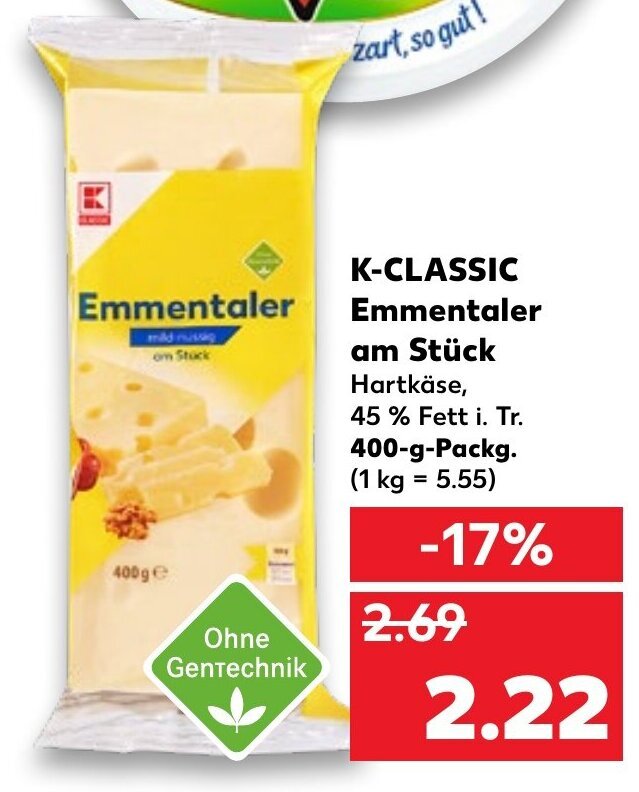 K Classic Emmentaler Am St Ck G Angebot Bei Kaufland