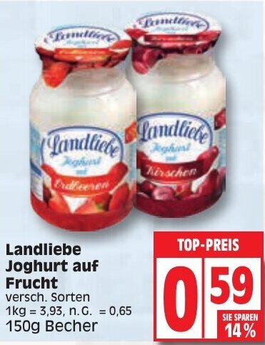 Landliebe Joghurt Auf Frucht G Becher Angebot Bei Edeka