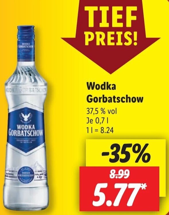 Wodka Gorbatschow 0 7 L Angebot Bei Lidl