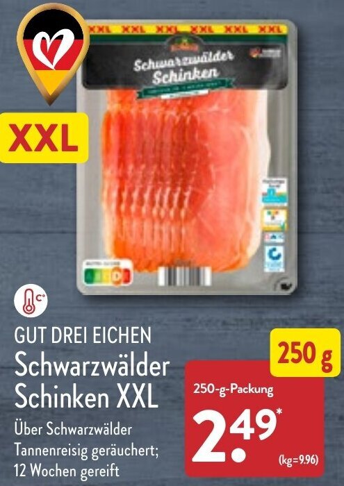 Gut Drei Eichen Schwarzw Lder Schinken Xxl G Packung Angebot Bei