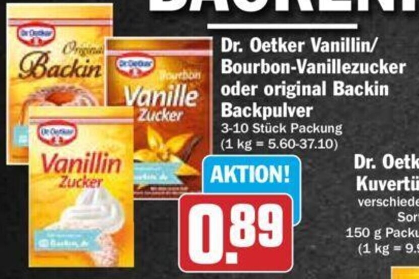 Dr Oetker Vanillin Bourbon Venillezucker Oder Original Backin