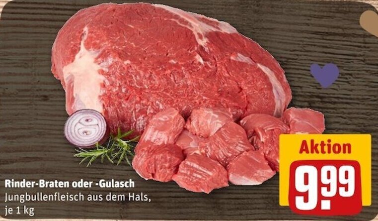 Rinder Braten Oder Gulasch 1 Kg Angebot Bei REWE Center