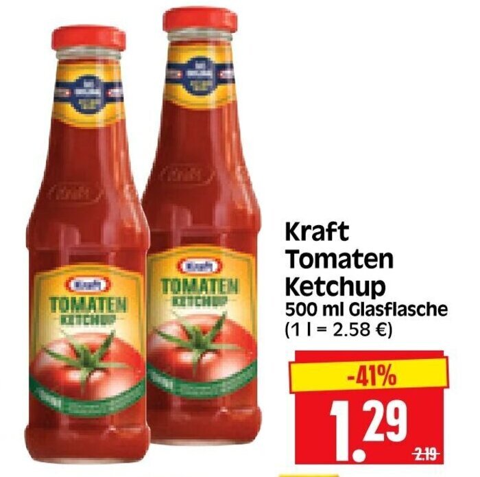 Kraft Tomaten Ketchup Ml Glasflasche Angebot Bei Edeka Herkules