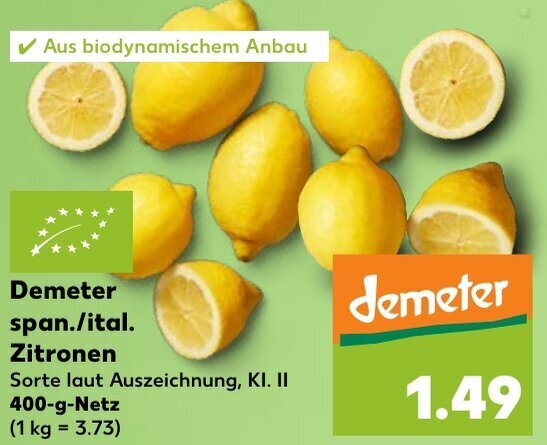 Demeter Span Ital Zitronen G Netz Angebot Bei Kaufland