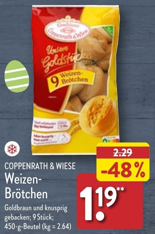 Coppenrath Wiese Weizen Brötchen 450 g Beutel Angebot bei Aldi Nord