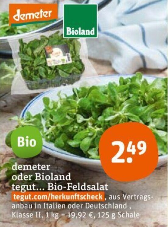 Demeter Oder Bioland Tegut Bio Feldsalat G Schale Angebot Bei Tegut