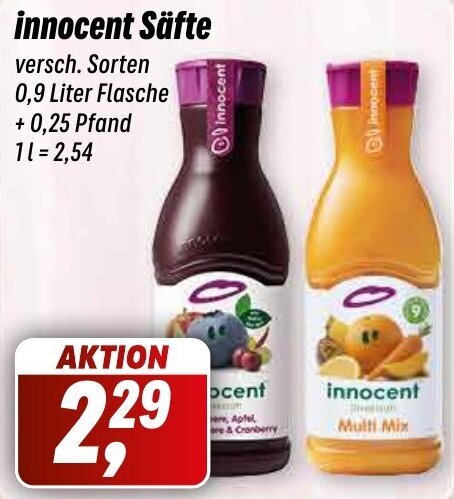 Innocent Säfte 0 9 Liter Flasche Angebot bei Simmel