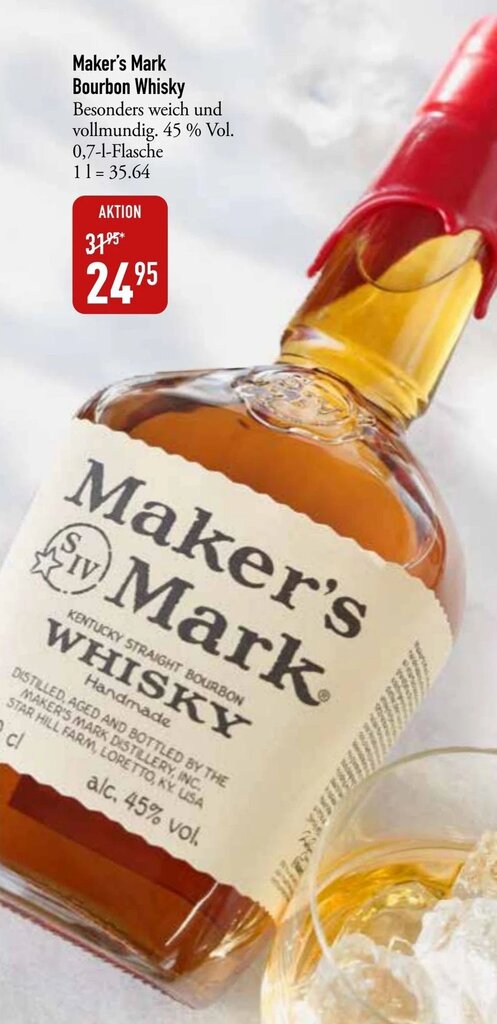 Maker S Mark Bourbon Whisky Ml Angebot Bei Galeria Markthalle