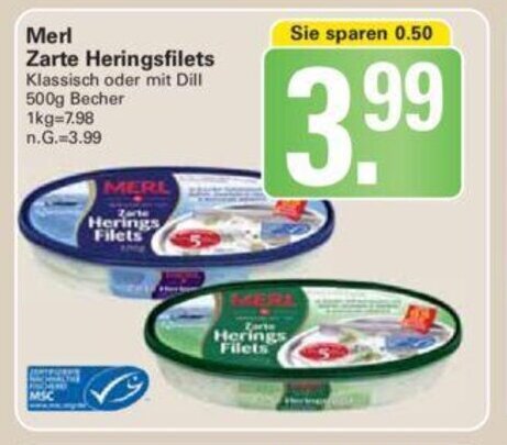 Merl Zarte Heringsfilets G Angebot Bei Wez