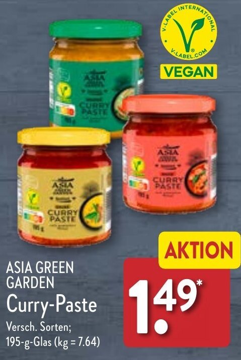 Asia Green Garden Curry Paste G Glas Angebot Bei Aldi Nord