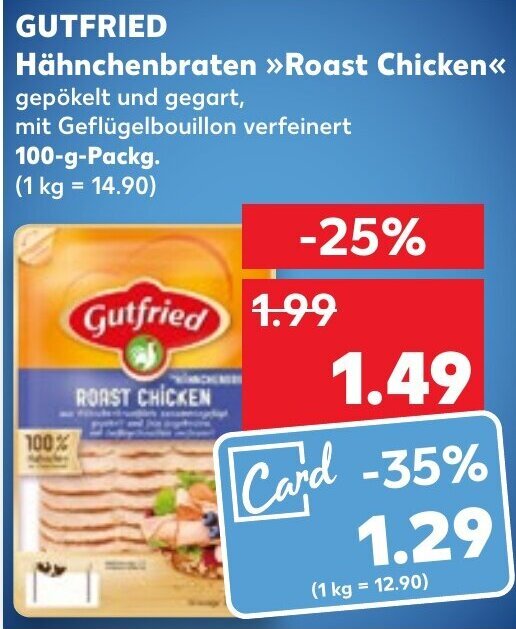 Gutfried H Hnchenbraten Roast Chicken G Packg Angebot Bei Kaufland