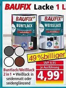 Baufix Lacke Buntlack Oder Wei Lack Angebot Bei Norma