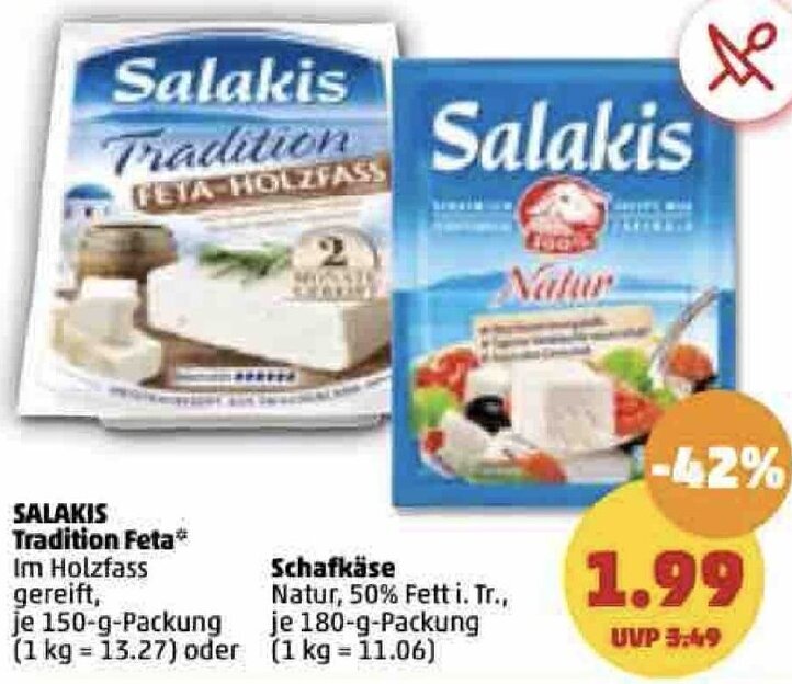 Salakis Tradition Feta G Oder Schafk Se G Packung Angebot Bei Penny