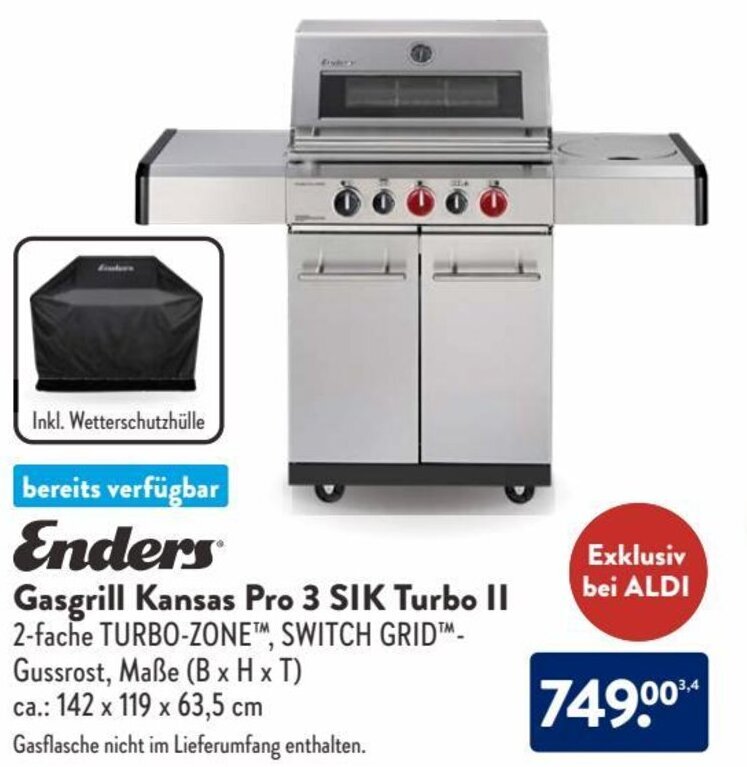 Enders Gasgrill Kansas Pro Sik Turbo Ii Angebot Bei Aldi S D