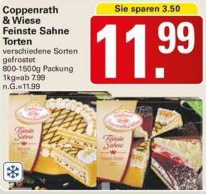 Coppenrath Wiese Feinste Sahne Torten G Packung Angebot Bei Wez