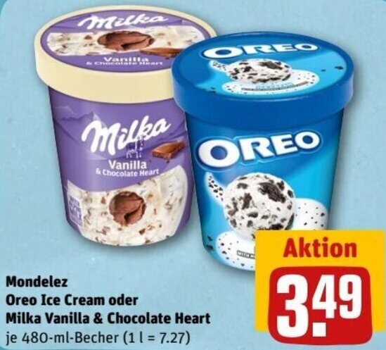 Mondelez Oreo Ice Cream Oder Milka Vanille Chocolate Heart Ml