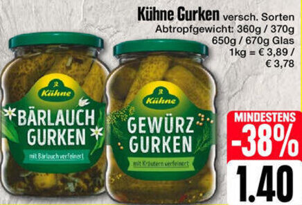 K Hne Gurken G Glas Angebot Bei Edeka