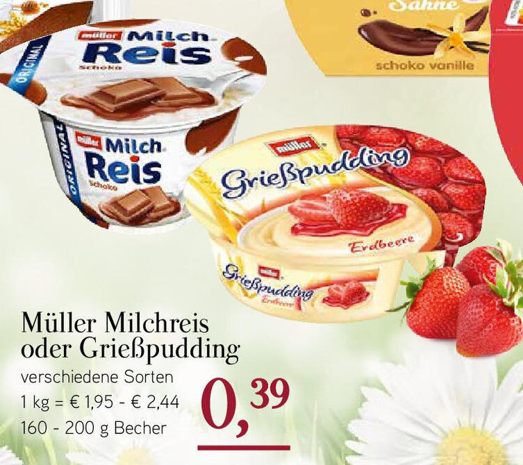 M Ller Milchreis Oder Grie Pudding G Becher Angebot Bei Dornseifer