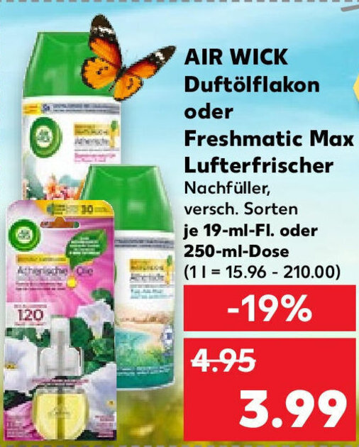 Air Wick Duft Lflakon Oder Freshmatic Max Lufterfrischer Angebot Bei