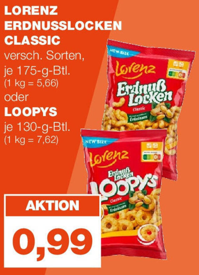 LORENZ ERDNUSSLOCKEN CLASSIC 175 G Oder LOOPYS 130 G Angebot Bei Mein Real