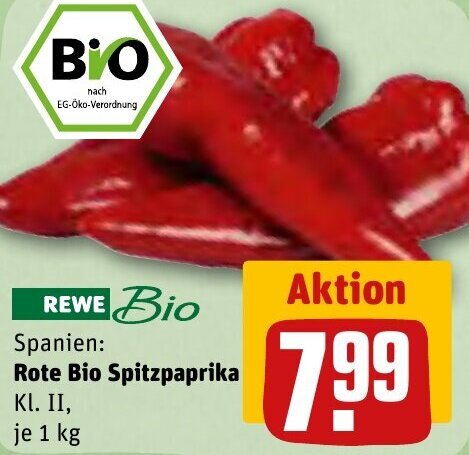 Rote Bio Spitzpaprika Kg Angebot Bei Rewe