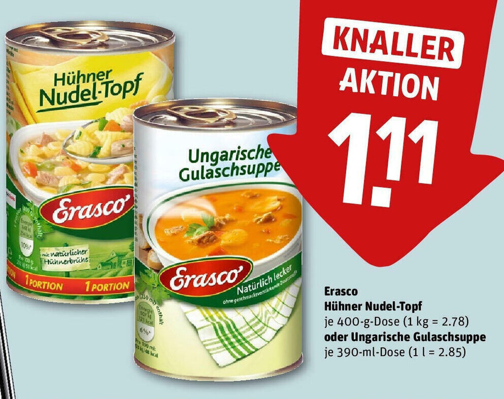 Erasco H Hner Nudel Topf G Oder Ungarische Gulaschsuppe Ml Dose