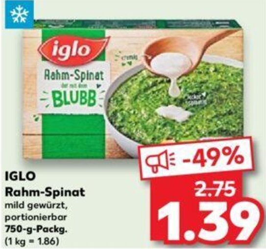 Iglo Rahm Spinat G Packg Angebot Bei Kaufland