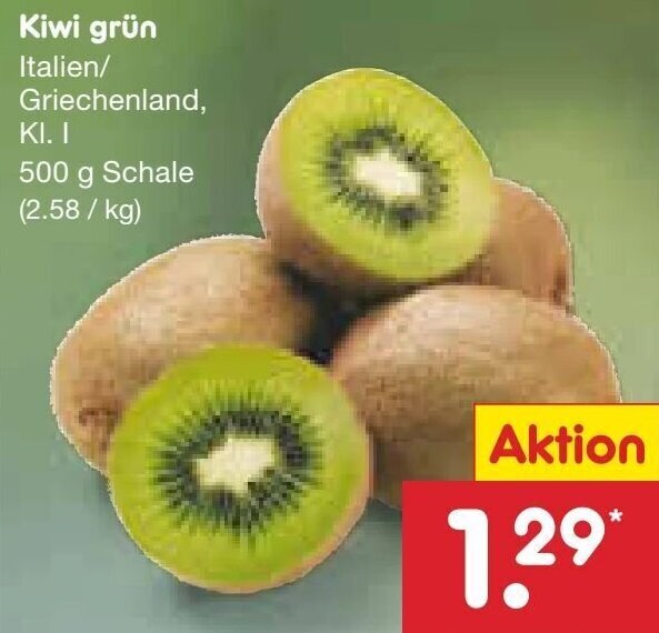 Kiwi grün 500 g Schale Angebot bei Netto Marken Discount