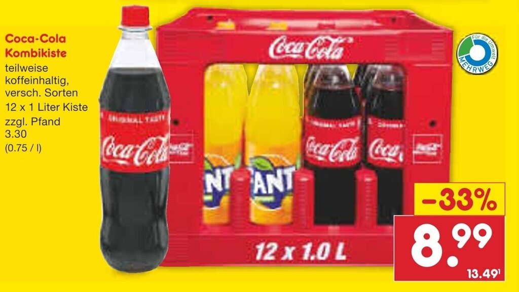 Coca Cola Kombikiste X Liter Kiste Angebot Bei Netto Marken Discount