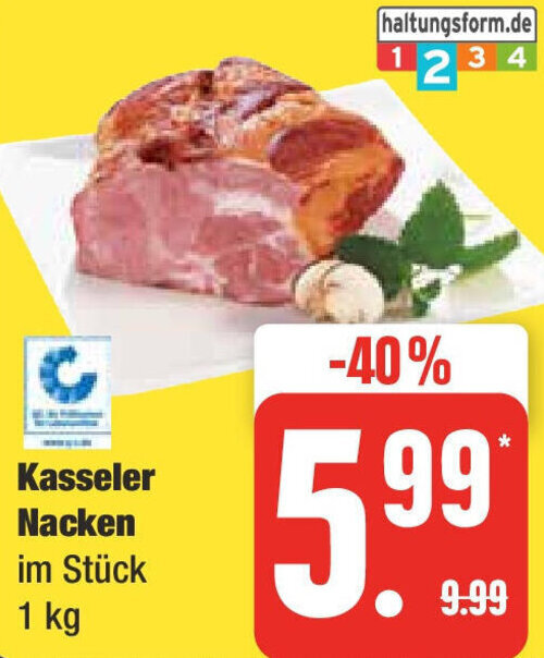 Kasseler Nacken im Stück 1 kg Angebot bei Edeka