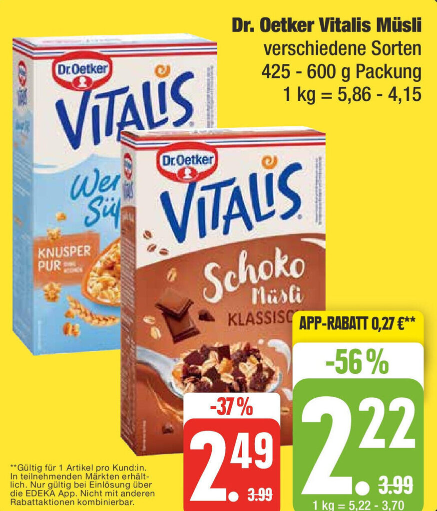 Dr Oetker Vitalis M Sli G Packung Angebot Bei Edeka