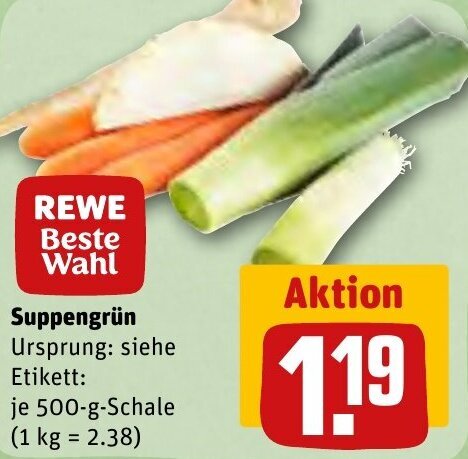 Suppengrün 500 g Schale Angebot bei REWE