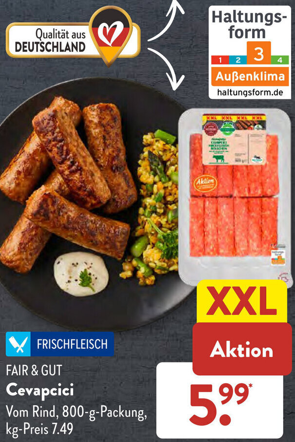 Fair Gut Cevapcici G Packung Angebot Bei Aldi S D