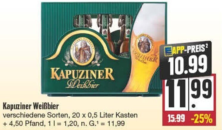 Kapuziner Wei Bier X Liter Kasten Angebot Bei Edeka