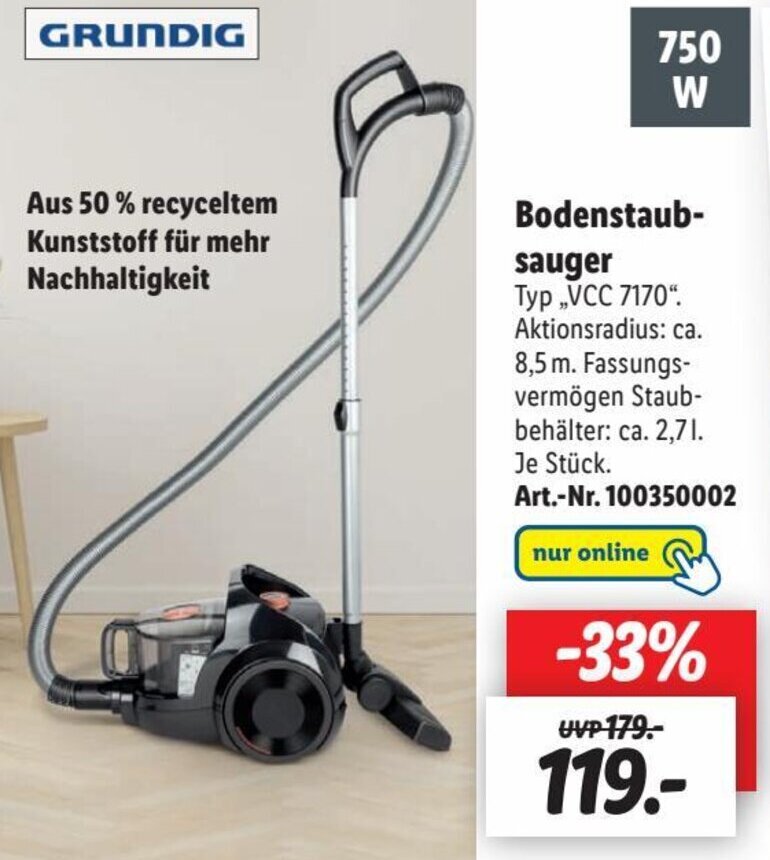 Grundig Bodenstaubsauger Vcc Angebot Bei Lidl