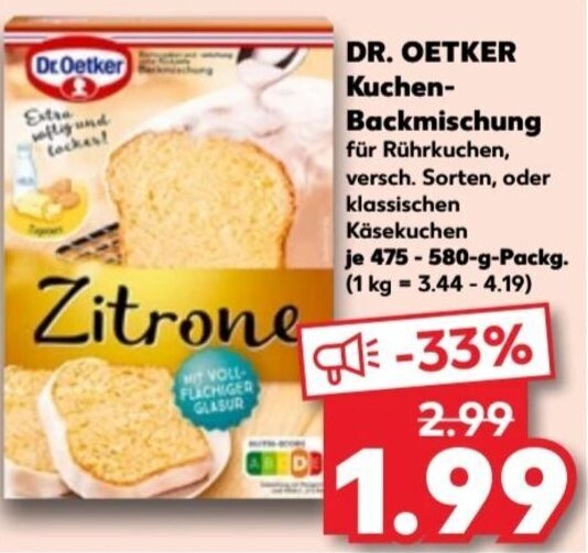 DR OETKER Kuchen Backmischung 475 580 G Packg Angebot Bei Kaufland