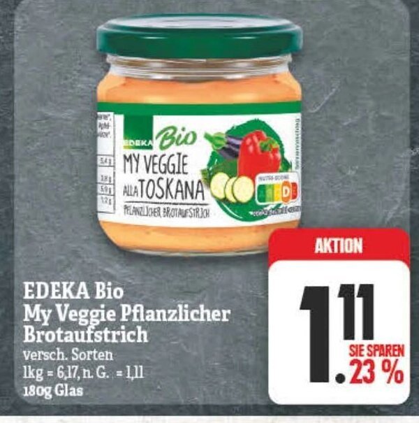 EDEKA Bio My Veggie Pflanzlicher Brotaufstrich 180g Angebot Bei NP Discount