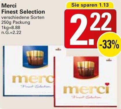 Merci Finest Selection G Packung Angebot Bei Wez