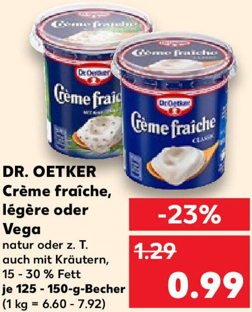 Dr Oetker Cr Me Fra Che L G Re Oder Vega G Becher Angebot Bei