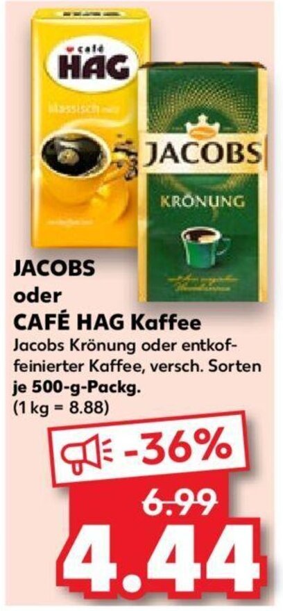 Jacobs Oder Caf Hag Kaffee Je G Packg Angebot Bei Kaufland