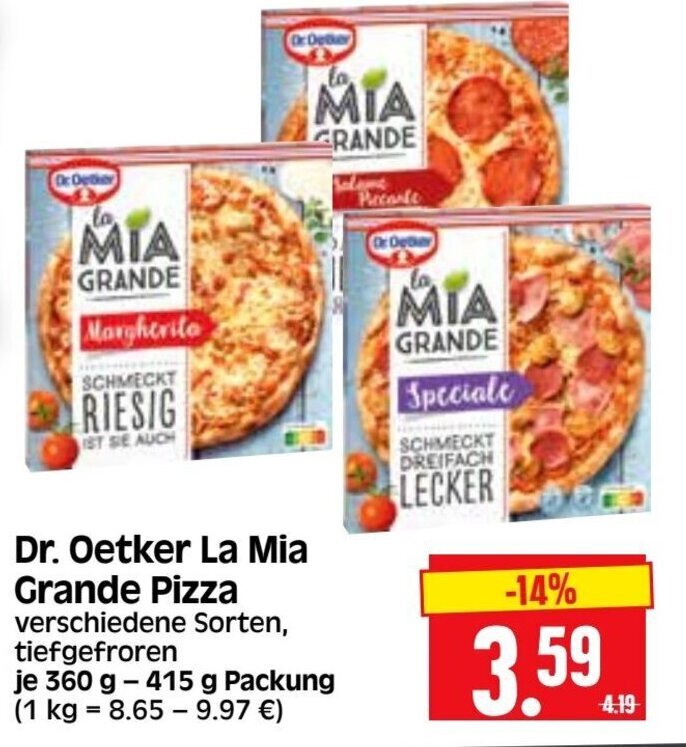 Dr Oetker La Mia Grande Pizza G Angebot Bei Edeka Herkules