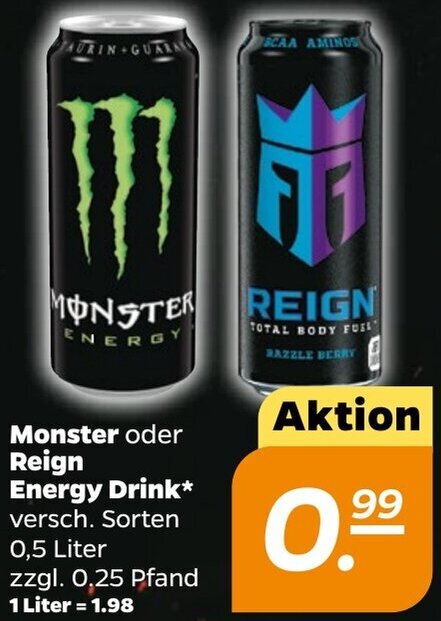 Monster Oder Reign Energy Drink Liter Angebot Bei Netto