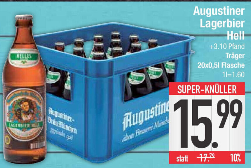 Augustiner Lagerbier Hell 20x0 51 Flasche Angebot Bei E Center