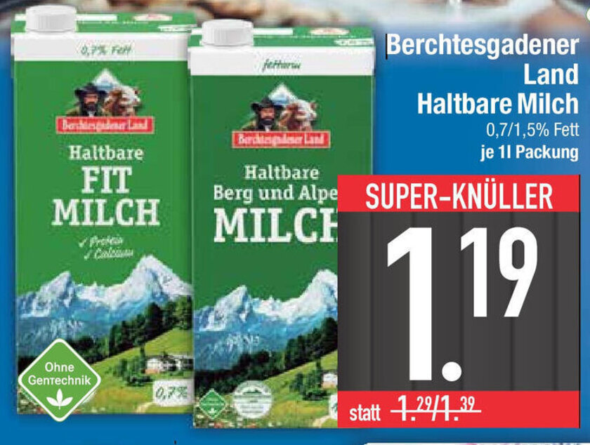 Berchtesgadener Land Haltbare Milch Je L Packung Angebot Bei E Center