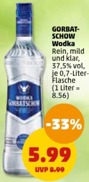 Gorbatschow Wodka Liter Flasche Angebot Bei Penny