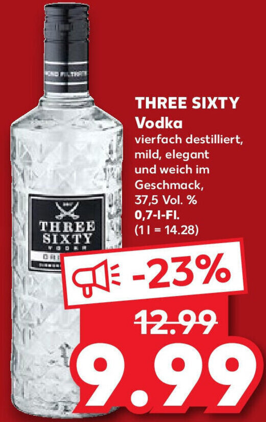 THREE SIXTY Vodka 0 7 L Fl Angebot Bei Kaufland